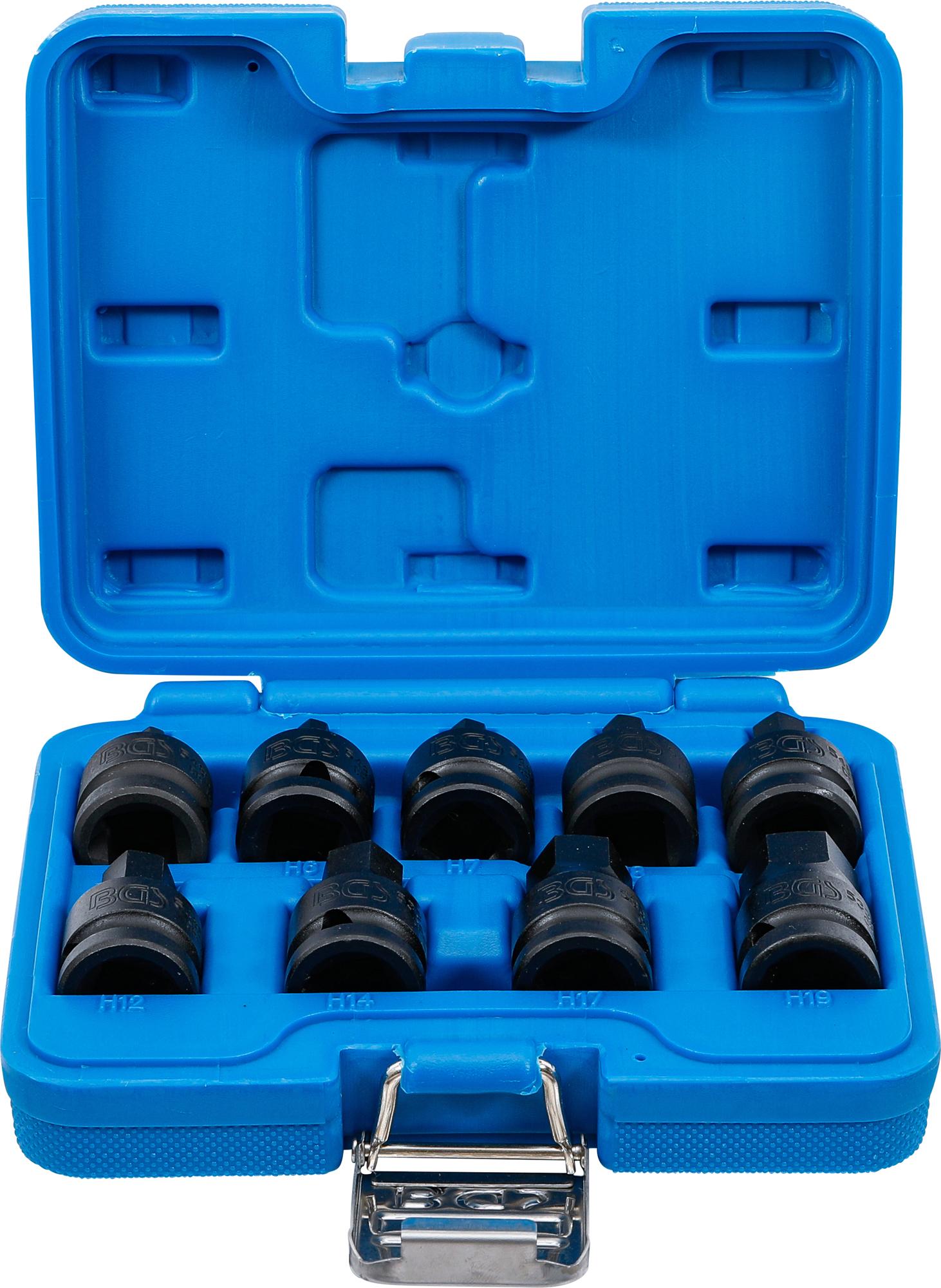 Smūginių antgalių rinkinys | 12,5 mm (1/2") | hex šešiakampis 5 - 19 mm | 9 vnt. (5485)