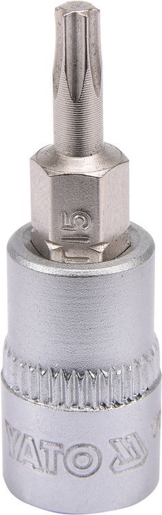 Antgalis įpresuotas į galvutę | 6.3 mm (1/4") | T-Star (Torx) T15 (YT-04303)