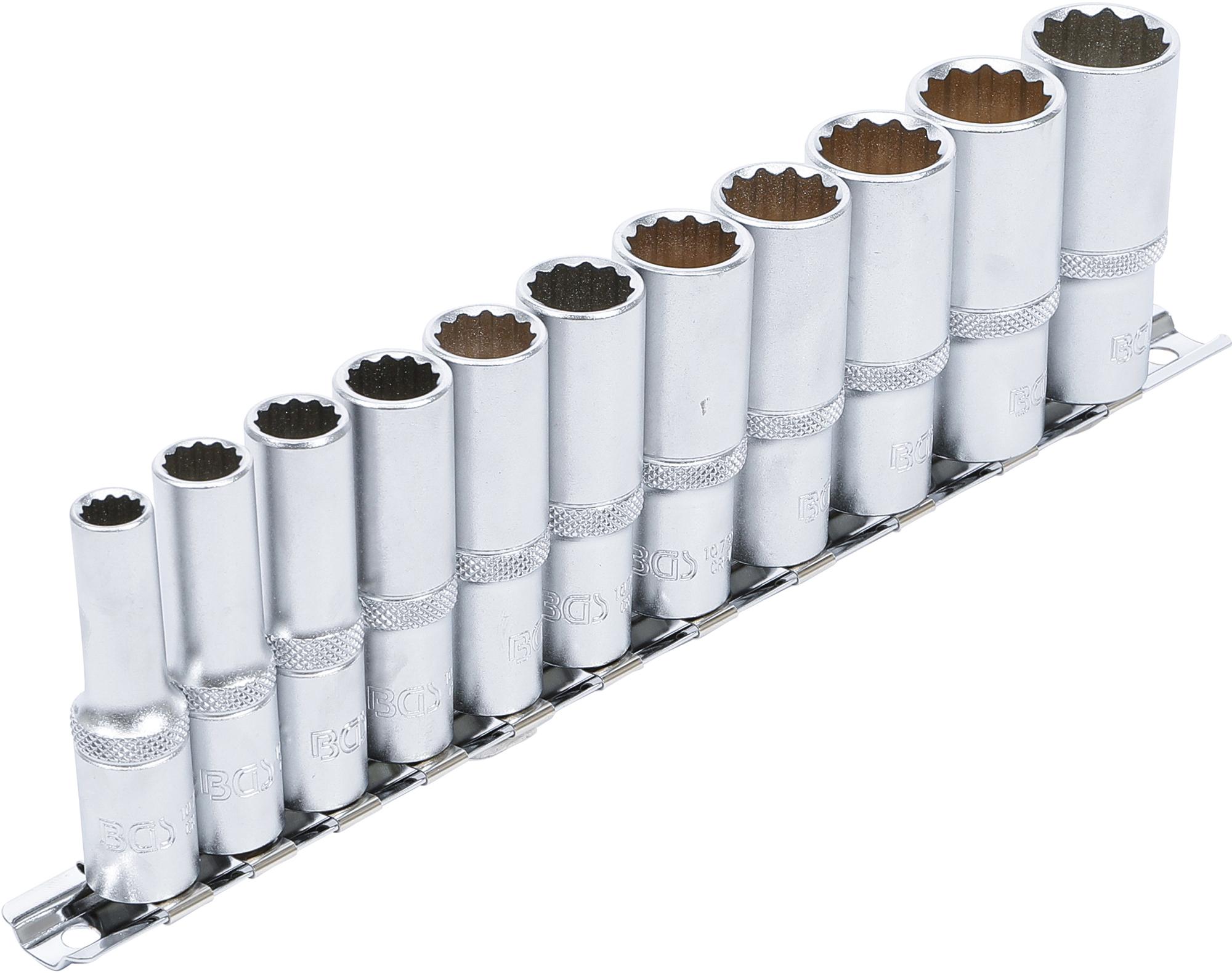 Galvučių rinkinys, 12 kampų, ilgos | 10 mm (3/8") | 8 - 19 mm | 11 vnt. (5252)