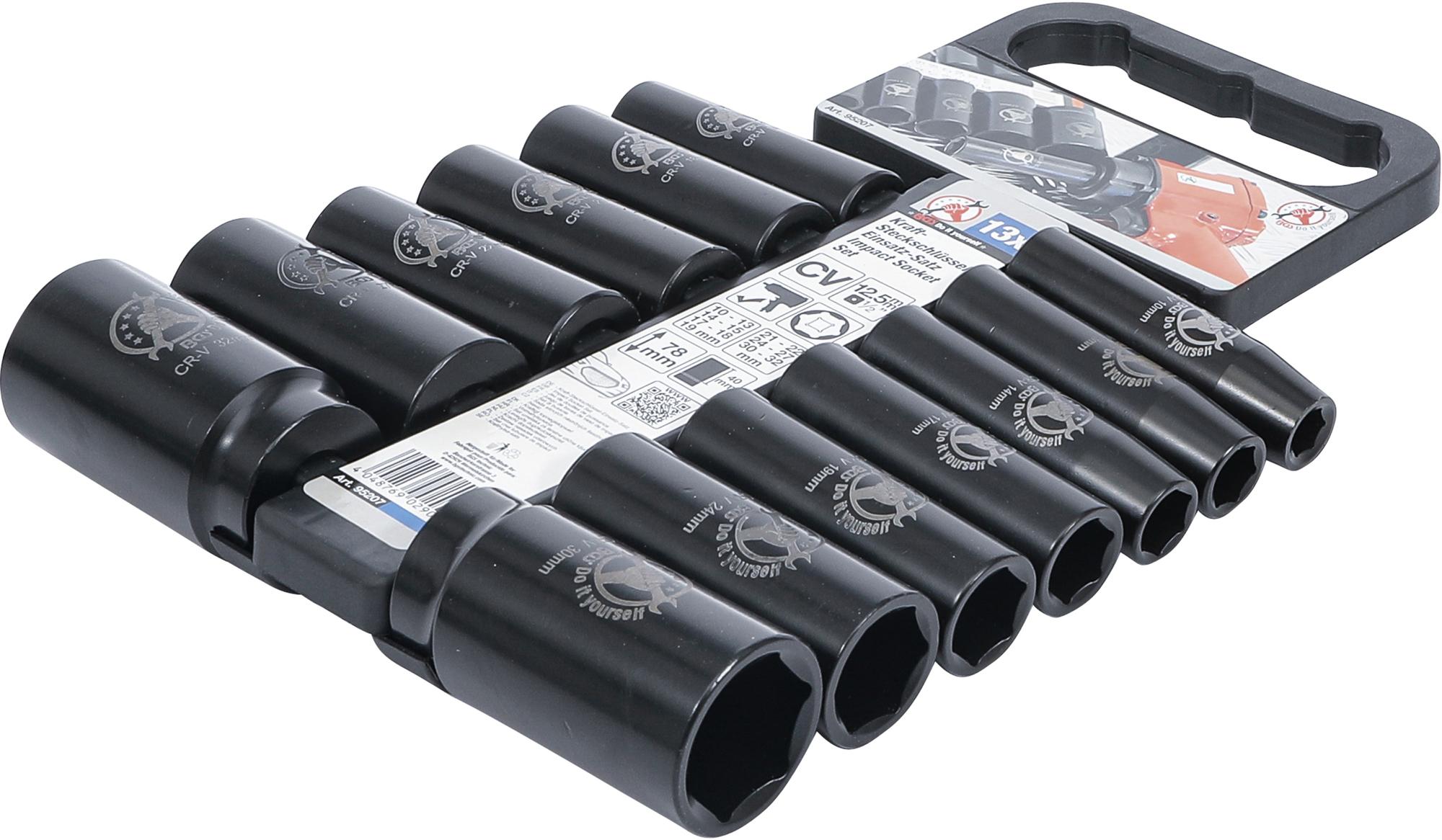 Smūginių ilgų galvučių rinkinys | 12,5 mm (1/2") | 10-32 mm | 13 vnt. (95207)
