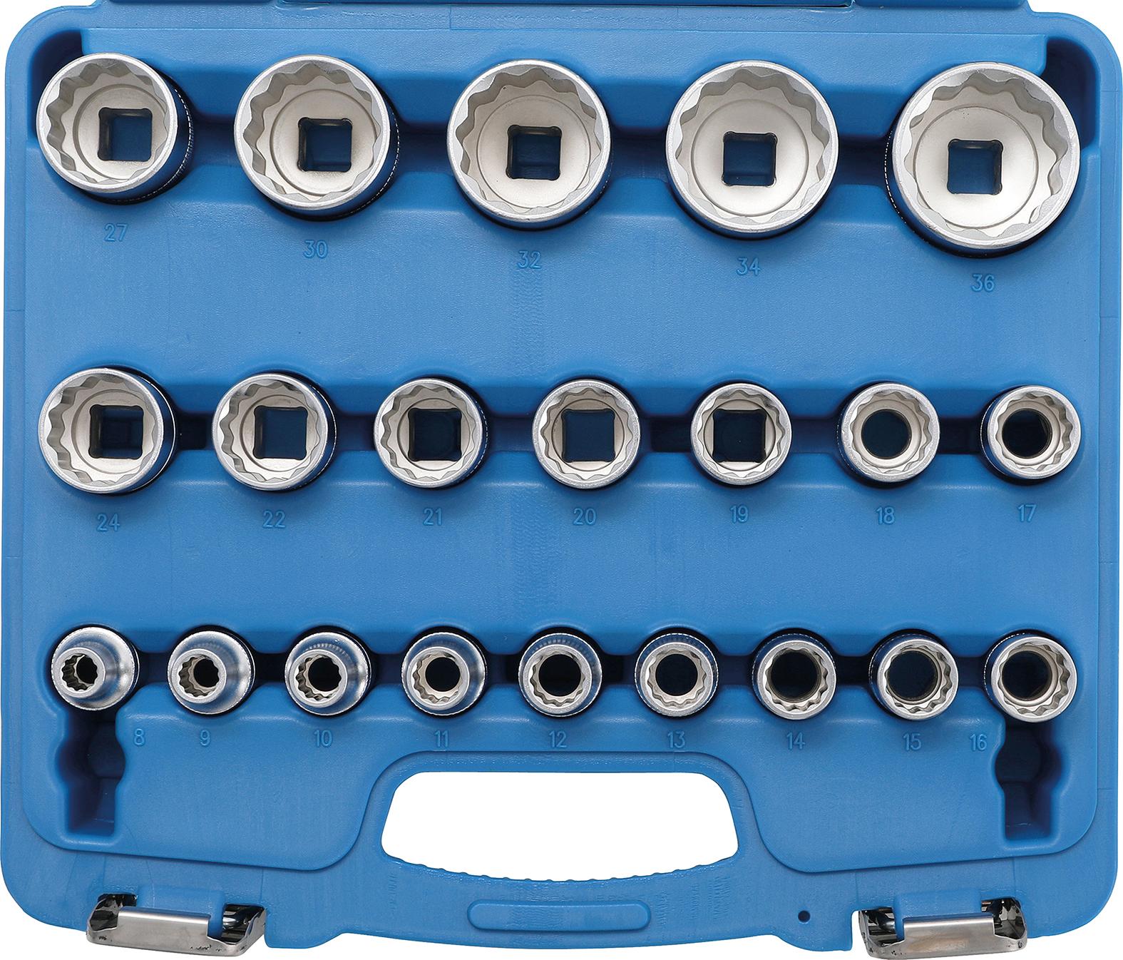 Galvučių rinkinys, 12 kampų | 12,5 mm (1/2") | 8 - 36 mm | 21 vnt. (2267)