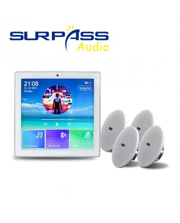 "Bluetooth" sieninis stiprintuvas "Smart Home Audio" mini jutiklinis ekranas 4 * 20W stereofoninio garso muzikos skydas