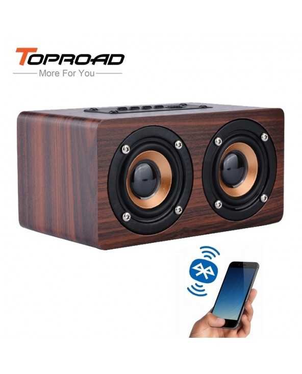 TOPROAD medinis belaidis Bluetooth garsiakalbis nešiojamas HiFi Shock Bass Altavoz TF