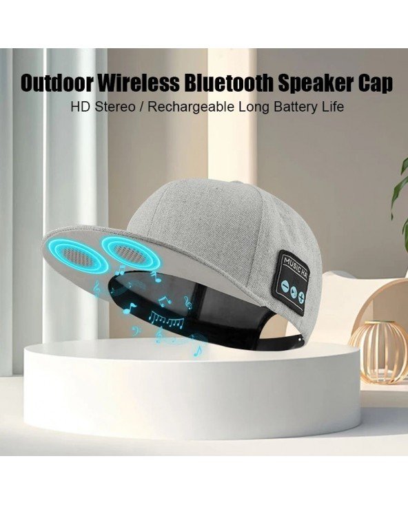 Bluetooth sportinės muzikos kepurės su dvigubu garsiakalbiu, belaidės muzikos bėgimo ausinės su mikrofonu, reguliuojama