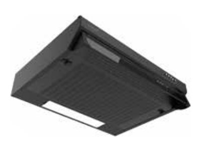 Gartraukis CATA FK SLIM 6000, įprastas, energijos efektyvumo klasė B, plotis 60 cm, 162 m³/h, mechaninis, LED, juodas.