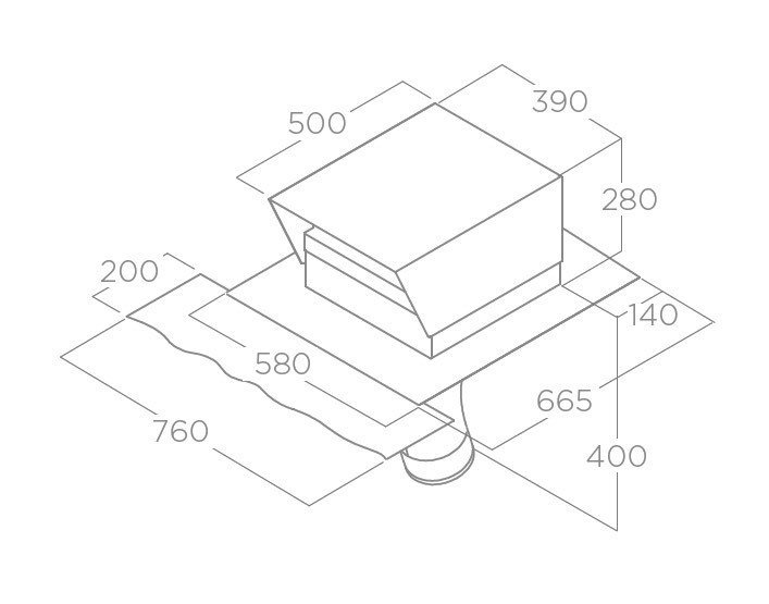 Gartraukio priedas ELICA GME external motor for INCLINED ROOF