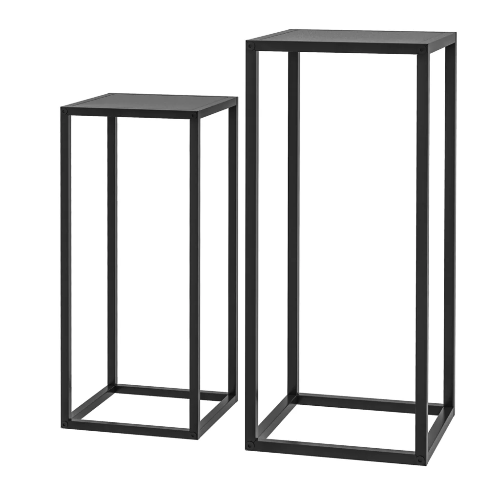 2 augalų stovų rinkinys, metalinis gėlių stovas