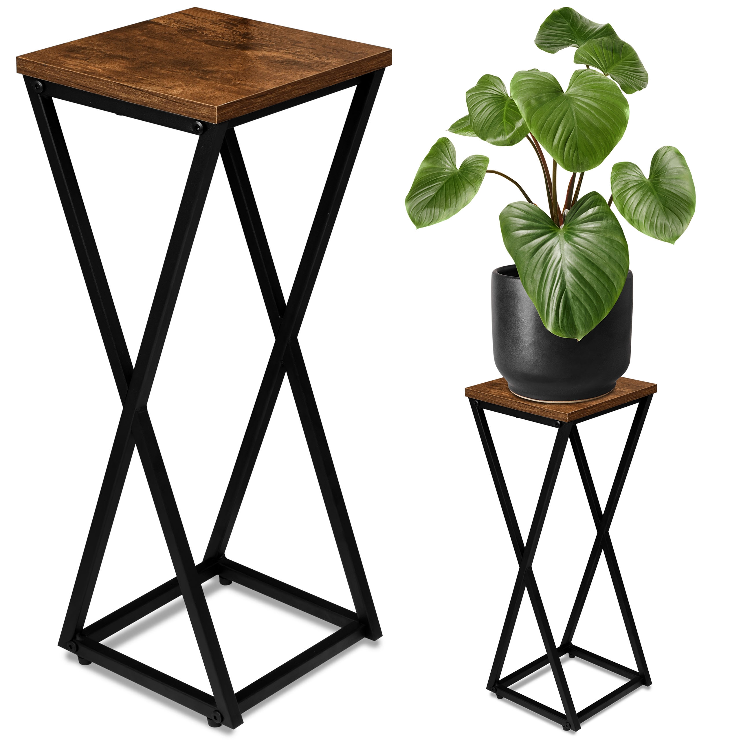 KONEL RUSTIC augalų stovas juodas 62 cm