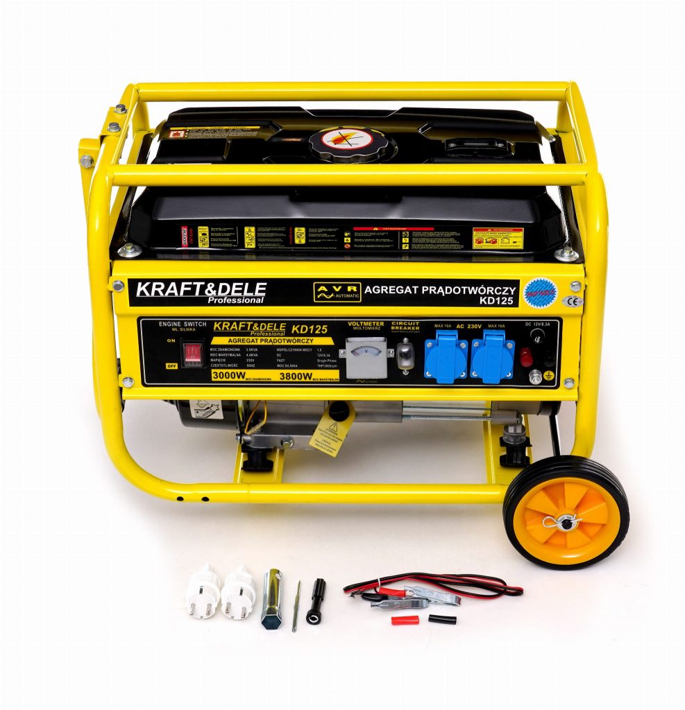 Benzininis vienfazis elektros generatorius KRAFT&DELE KD125 3.8 kW