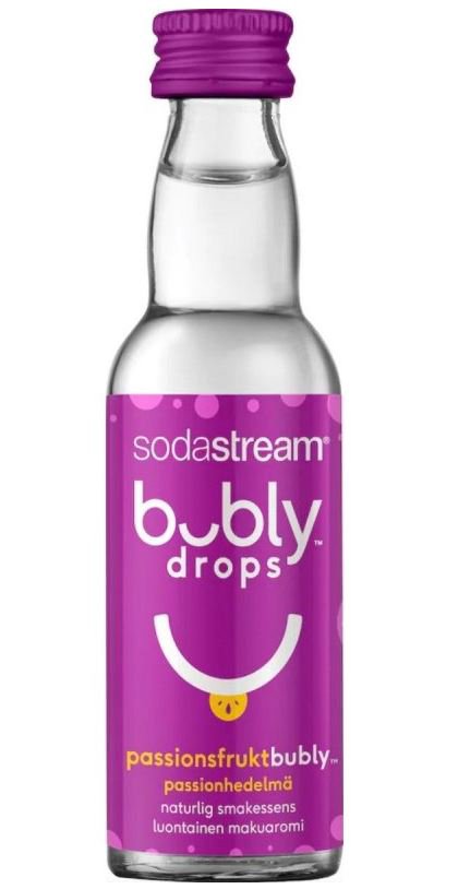 Sirupas gėrimų gaminimo aparatui SODA STREAM - Bubly Passion Fruit 40ml, DEMO
