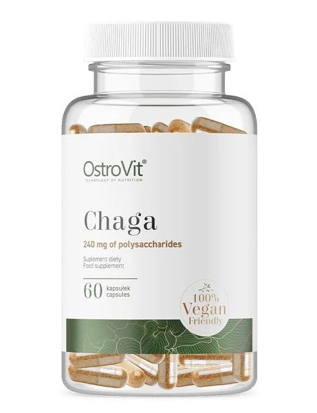 “Chaga” Grybo Kapsulės 240mg Polisacharidų ‘Ostrovit Pharma’ (60kaps/60porc)