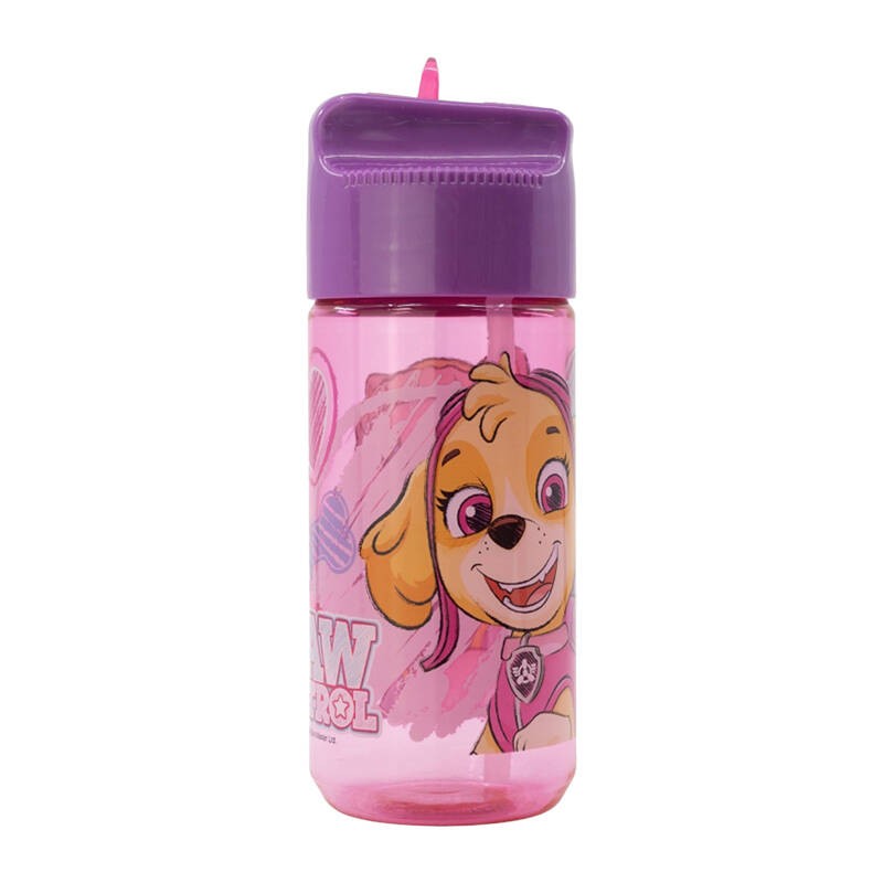 Vandens buteliukas su šiaudeliu vaikams STOR 74536 430 ml "Paw Patrol" (rožinis)