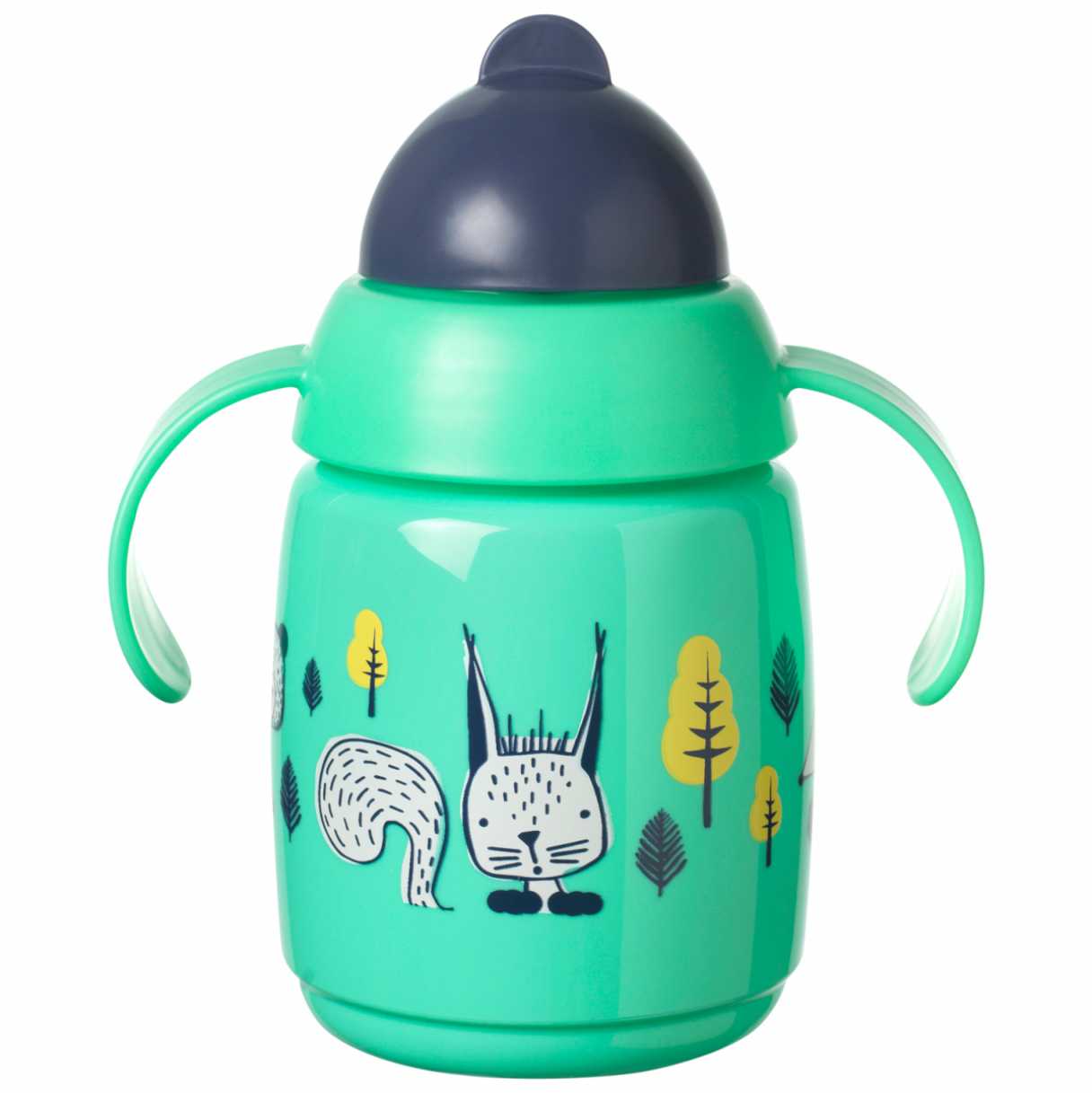 TOMMEE TIPPEE 300 ml 7+ mėn. mokomasis puodelis su šiaudeliu, žalias