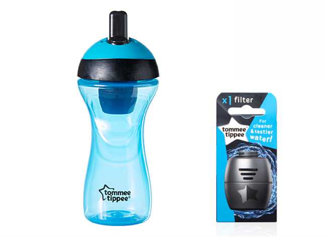 TOMMEE TIPPEE 380 ml 12+ mėn. gertuvė su filtru + atsarginis filtras