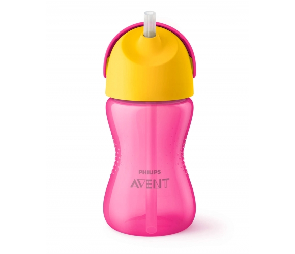 AVENT 12+ mėn. puodelis su šiaudeliu 300 ml, rožinis