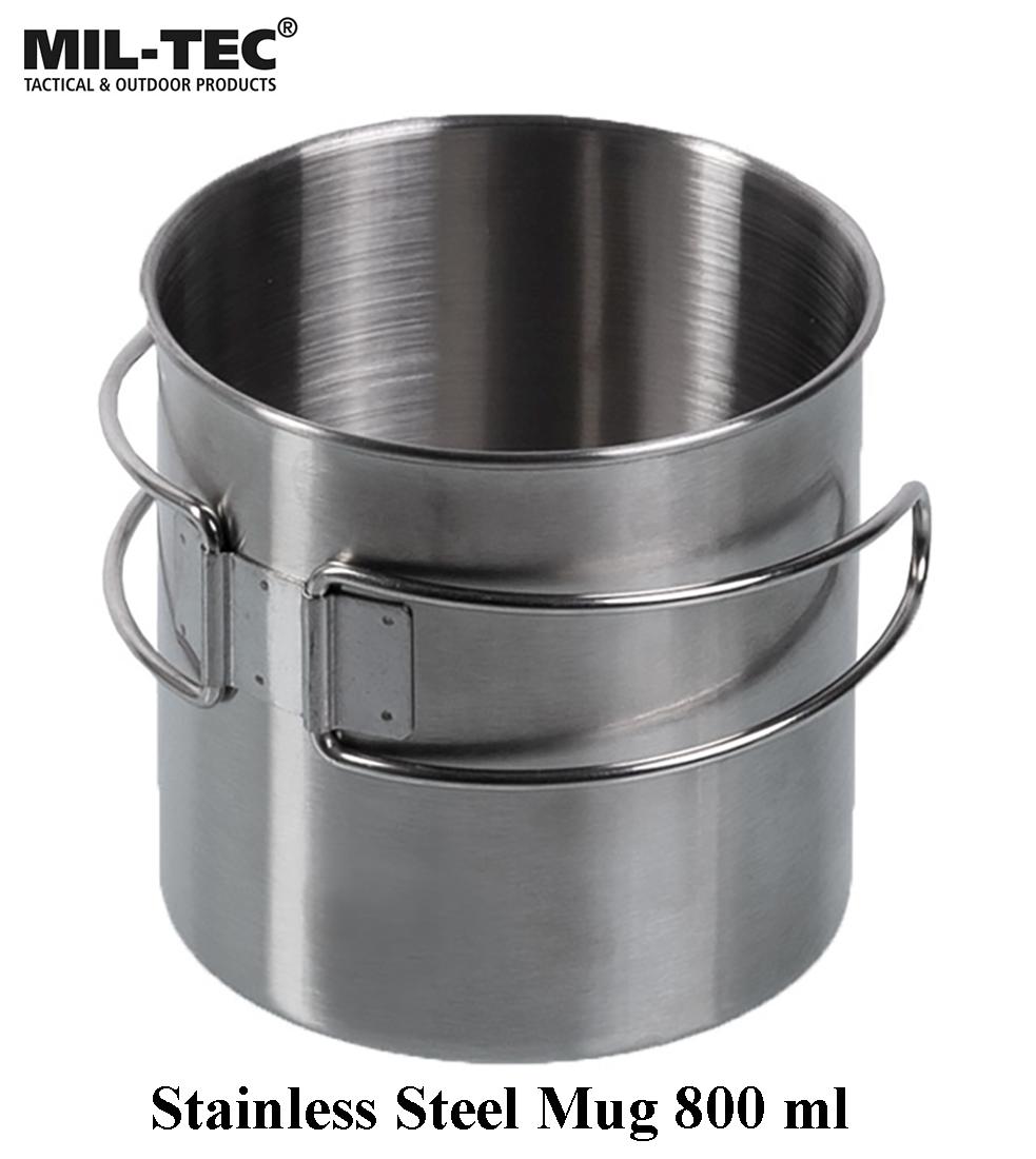 Nerūdijančio plieno puodelis Mil-tec 800ml .
