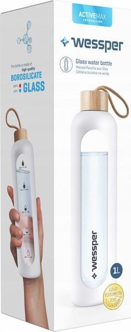 Wessper Wessper Motivation bottle 1 litre - white