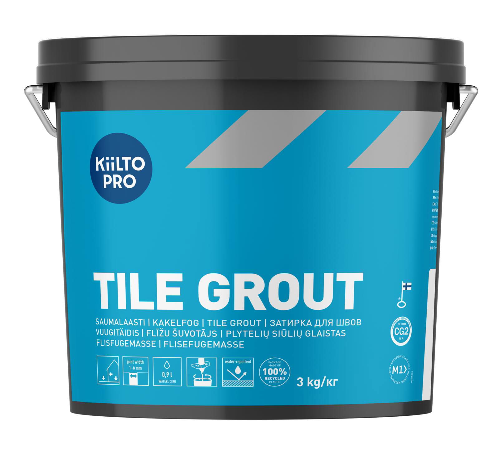 Plytelių siūlių glaistas KIILTO PRO TILE GROUT, marmuro balta sp., 1 - 6 mm, 3 kg