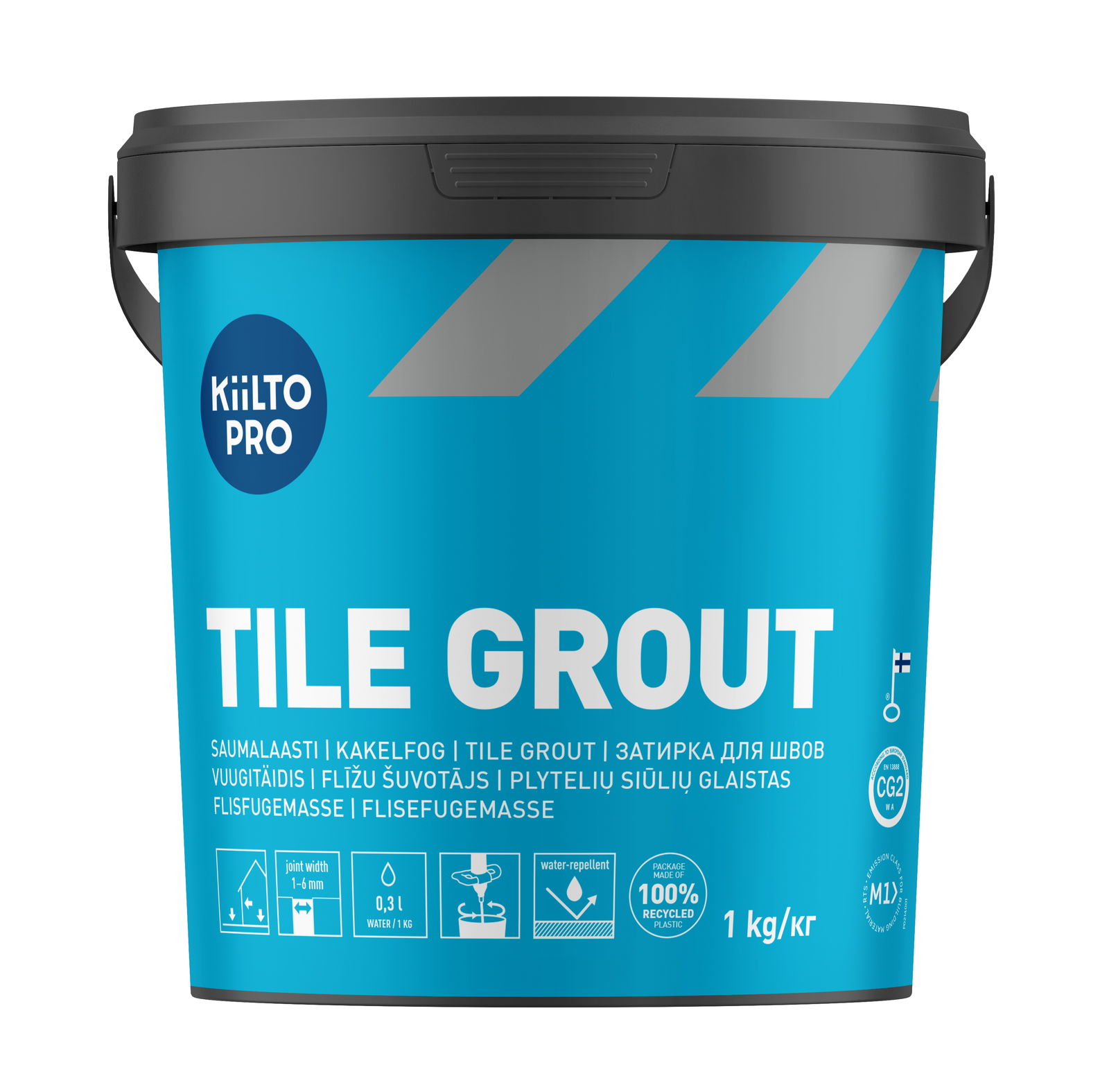 Plytelių siūlių glaistas KIILTO PRO TILE GROUT, juoda sp., 1 - 6 mm, 1 kg