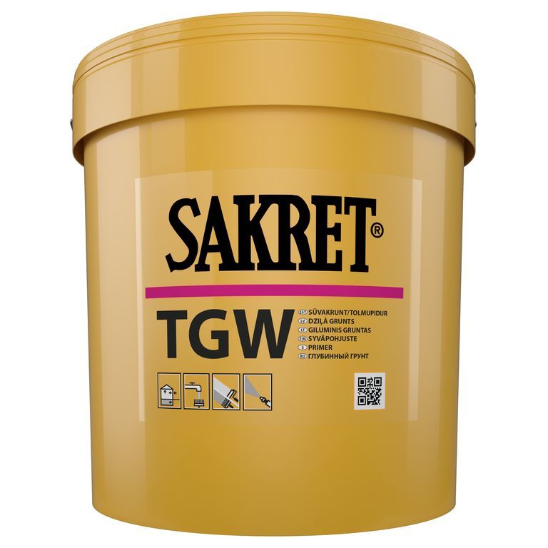 Išsitrinančių pagrindų giluminis gruntas SAKRET TGW, 10 l