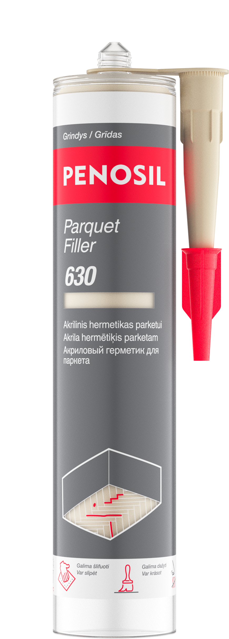 Parketo glaistas PENOSIL PARQUET FILLER 630 PF90, tamsaus ąžuolo sp., 300 ml