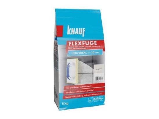 Plytelių siūlių glaistas KNAUF FLEXFUGE UNIVERSAL SAMTSCHWARZ, 1-20 mm, juoda sp., 5 kg