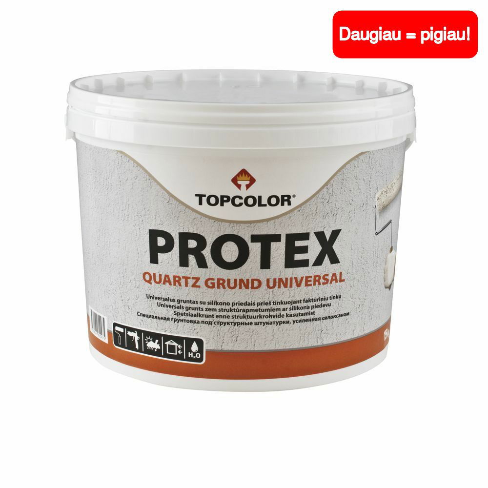 Universalus gruntas TOPCOLOR PROTEX QUARTZ GRUND UNIVERSAL, 7,5 kg