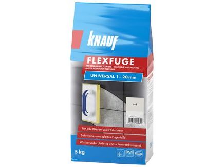 Plytelių siūlių glaistas KNAUF FLEXFUGE UNIVERSAL HELLBRAUN, 1-20 mm, šv. ruda sp., 5 kg