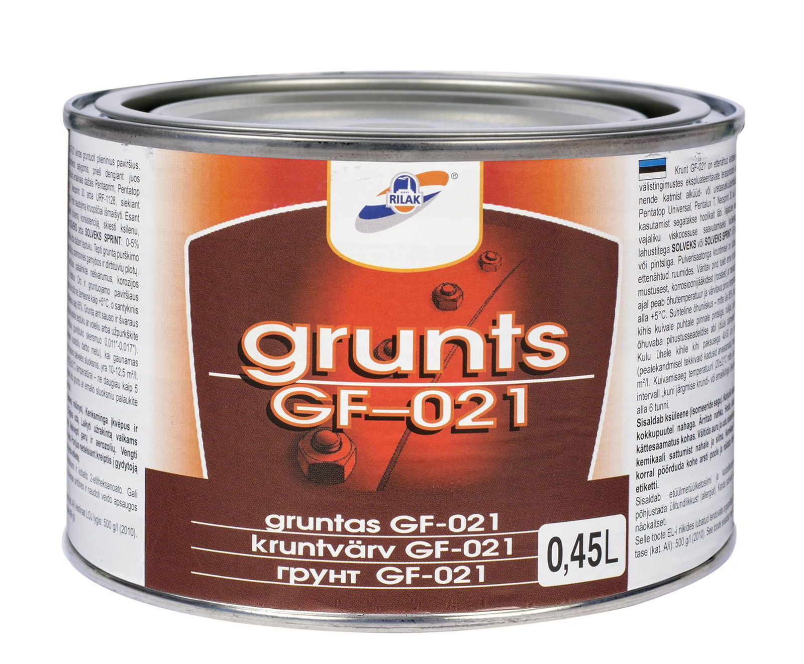 Metalo gruntas RILAK GF-021, raudonai rudos sp., 450 ml