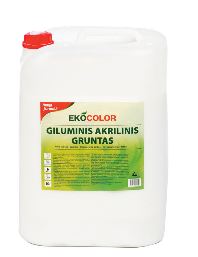 Giluminis akrilinis gruntas EKOCOLOR, 5 l