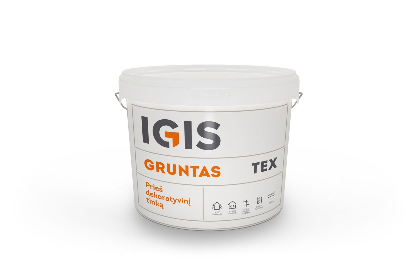 Gruntas prieš dekoratyvinį tinką ir skystus tapetus IGIS TEX, 3 l