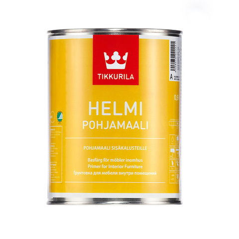 Vidaus darbų medienos gruntas TIKKURILA HELMI POHJAMAALI, matinis, baltos sp., A bazė, 0,9 l