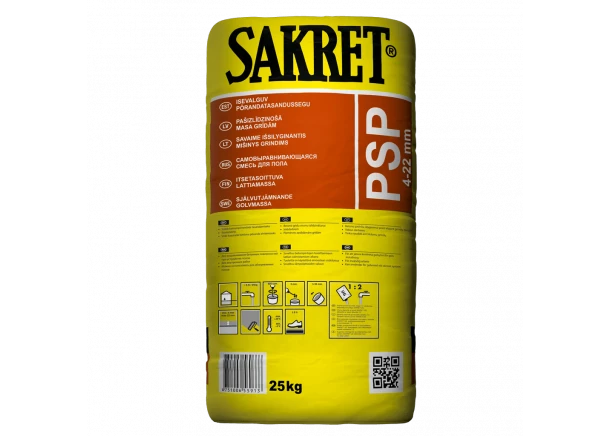 Mišinys grindims Sakret PSP, savaime išsilyginantis, 4-22mm, 25kg