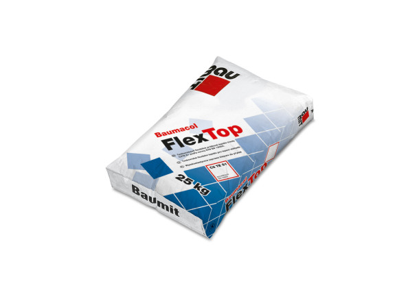 Plytelių klijai Baumacol FlexTop, pagerinti, išorės-vidaus apdailai, C2TES1, 25kg