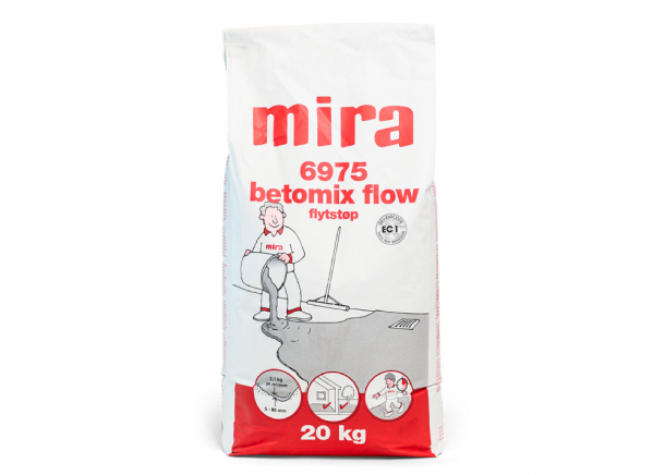 Mišinys grindims Mira 6975 Betomix flow, savaime išsilyginantis, stambiagrūdis, 5-80mm, 20kg