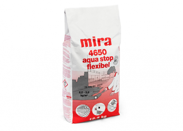 Hidroizoliacija Mira 4650 AQUA-STOP FLEX, cementinė, 12.5kg