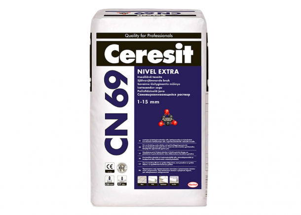 Mišinys grindims Ceresit CN 69 NIVEL EXTRA, sav.išsilyginantis, 1-15mm, 25kg