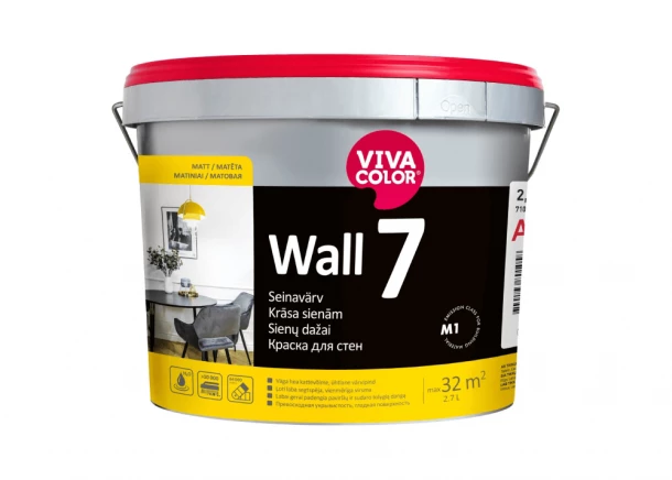 Dažai Vivacolor WALL 7 A, sienoms, matiniai, 2.7-18L