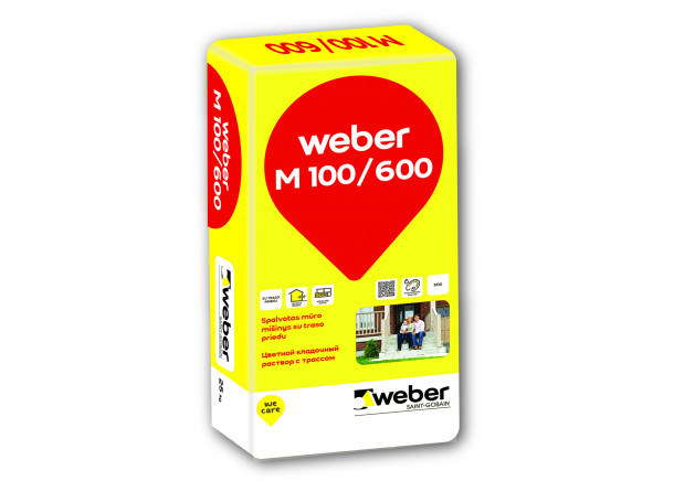 Mišinys mūrijimui Weber M100/600, cementinis, 25kg (įv.spalvos)