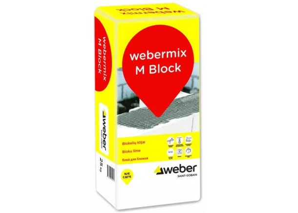 Klijai blokeliams webermix M Block, atitvarams mūryti, M10, 25kg