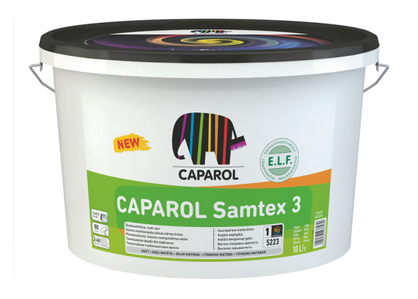 Dažai Caparol SAMTEX 3 NEW B1, sienoms ir luboms, matiniai, 2.5-10L