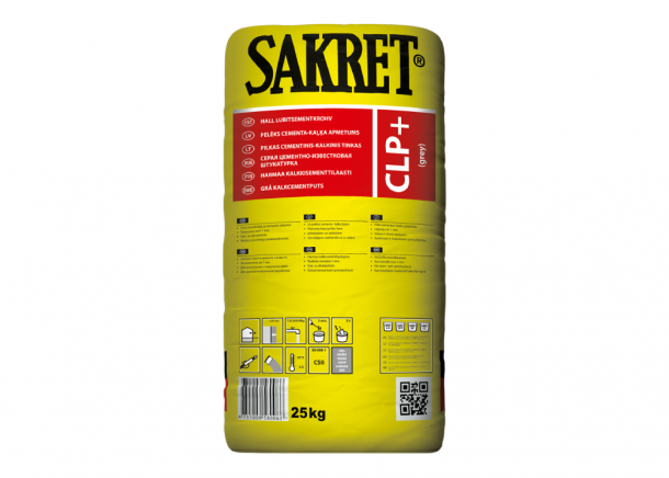 Tinkas Sakret CLP PLUS, cementinis-kalkinis, mašininis, 7-25mm, 25-40kg