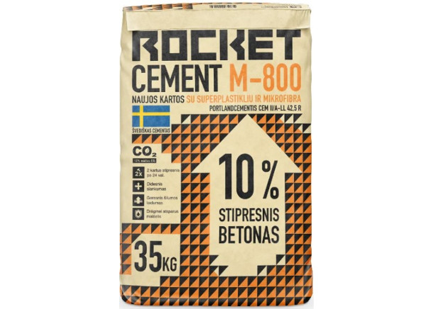 Cementas su superplastikliais ir mikrofibra Rocket M-800, 35 kg