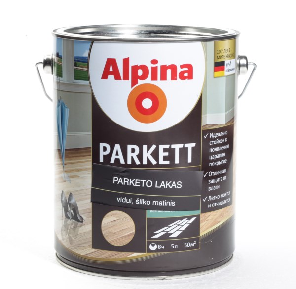 Lakas parketinis Alpina Parkettlack šilko matinis  5 l