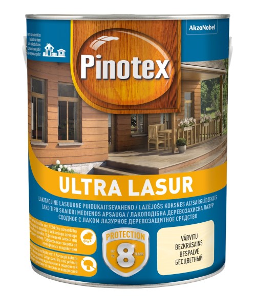 Medienos impregnantas PINOTEX ULTRA, 3 l raudonmedis, blizgus