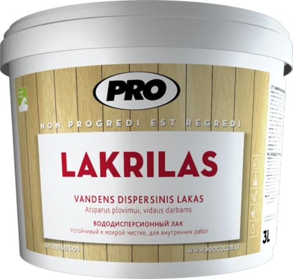 Lakas medienai PRO LAKRILAS -VM PRO 3 l matinis