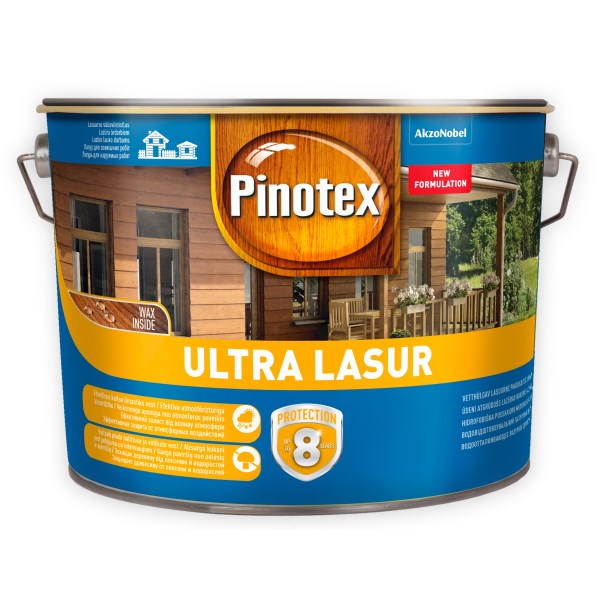 Medienos impregnantas PINOTEX ULTRA, 10 l, riešutmedis, blizgus