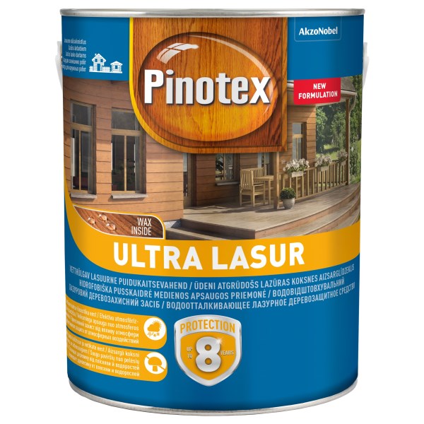 Medienos impregnantas PINOTEX ULTRA, 3 l, bespalvis, blizgus
