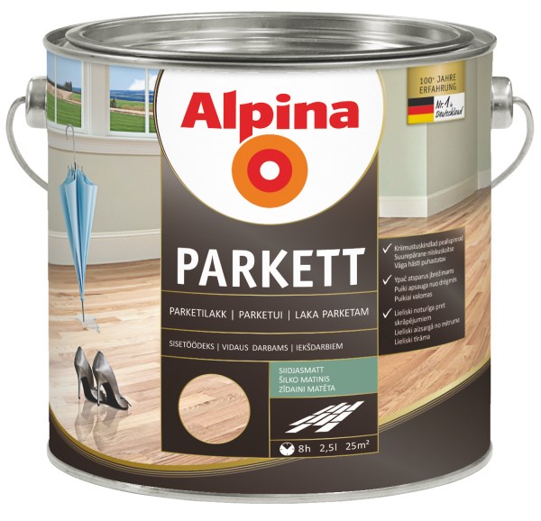 Lakas parketinis Alpina Parkettlack gl blizgus 2,5 l