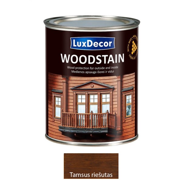 Impregnantas PRIMACOL Woodstain su vašku 0,75 L tamsus riešutas